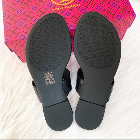 NEW TORY BURCH Everly Backless Thong Sandals BLACK - Picture 5 of 7